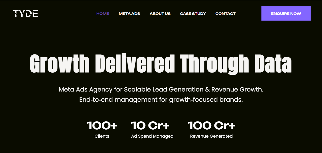 Tyde website homepage